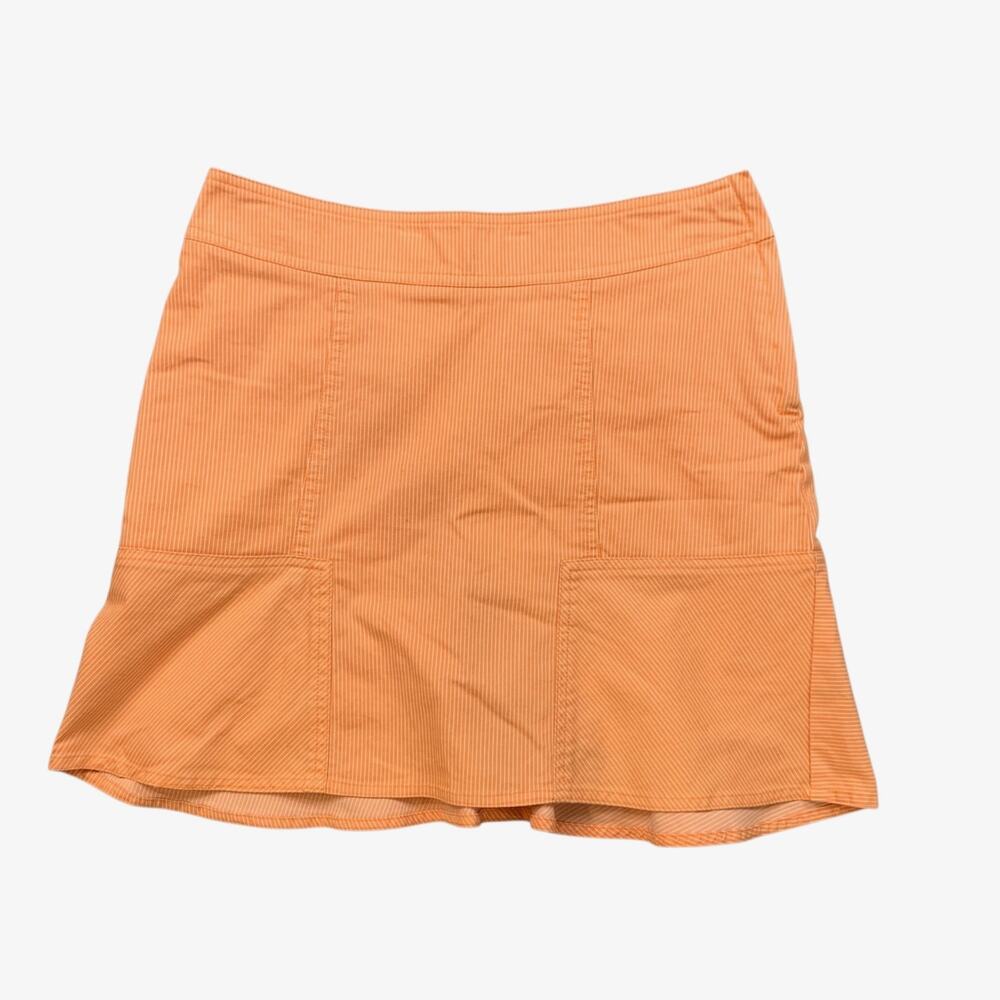 Lija Skort Womens 2 Amber White Cotton Blend Striped Lined Side Zip Tennis